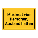 Maximal vier Personen, Abstand halten & Maximal vier Personen, Abstand halten