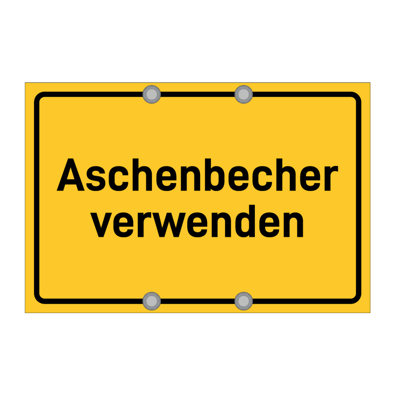 Aschenbecher verwenden