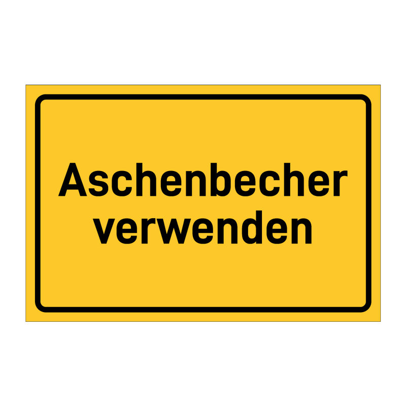 Aschenbecher verwenden