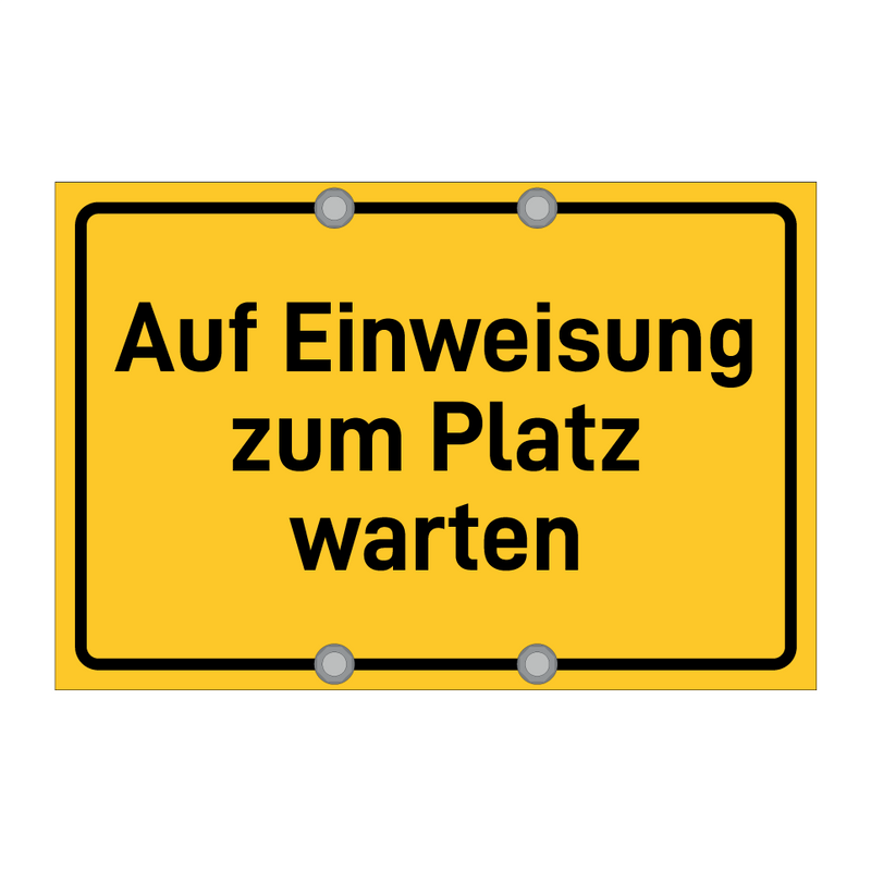 Auf Einweisung zum Platz warten