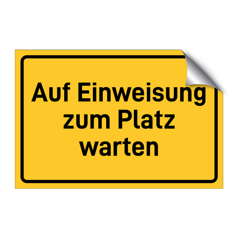 Auf Einweisung zum Platz warten