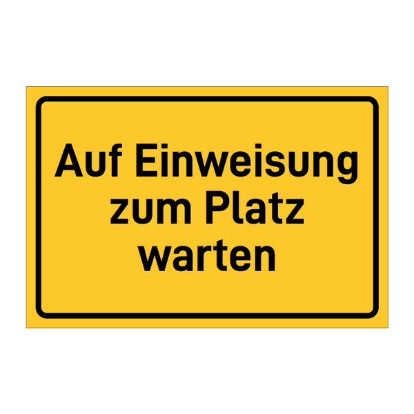 Auf Einweisung zum Platz warten