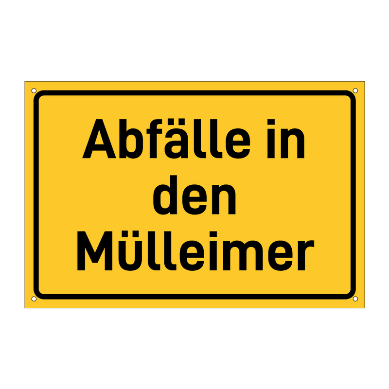 Abfälle in den Mülleimer