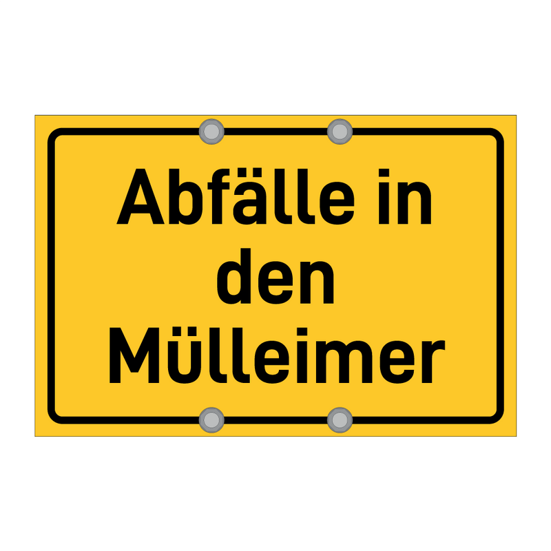 Abfälle in den Mülleimer