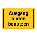 Ausgang hinten benutzen