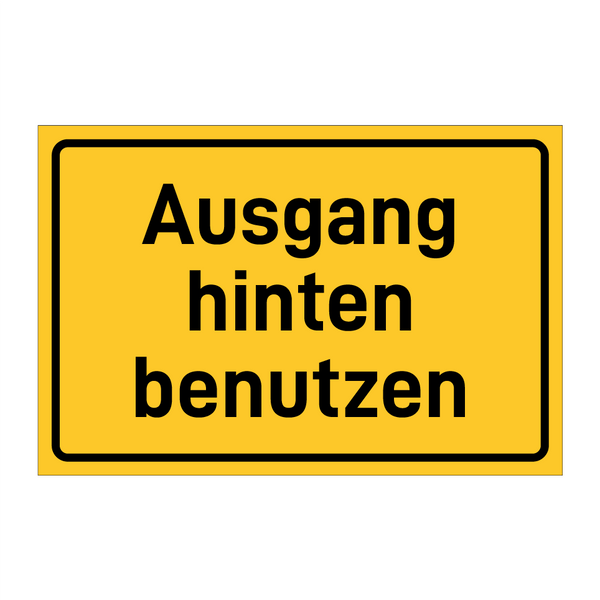 Ausgang hinten benutzen