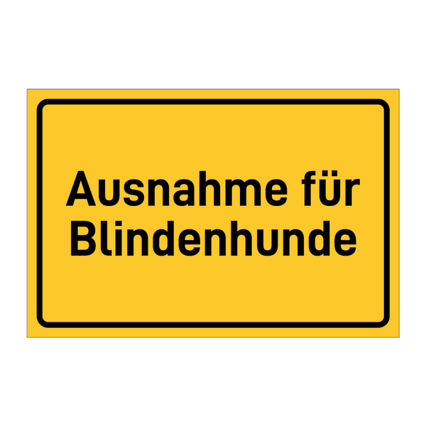 Ausnahme für Blindenhunde