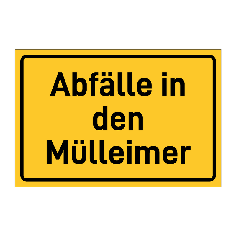 Abfälle in den Mülleimer