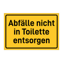 Abfälle nicht in Toilette entsorgen & Abfälle nicht in Toilette entsorgen