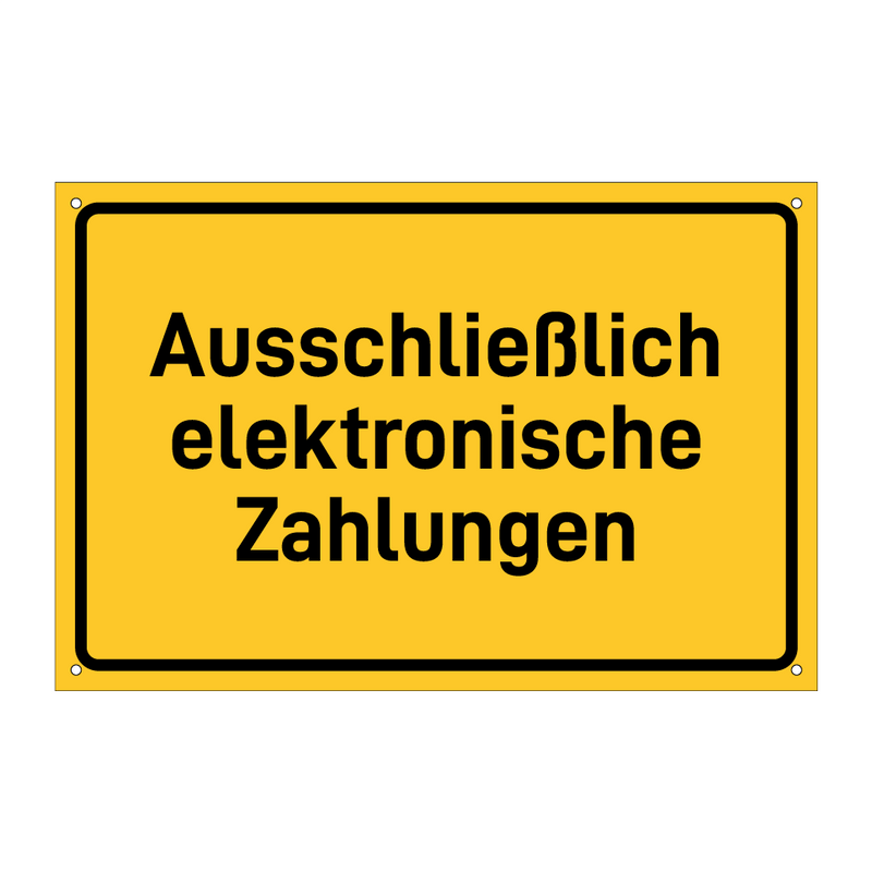 Ausschließlich elektronische Zahlungen