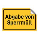 Abgabe von Sperrmüll
