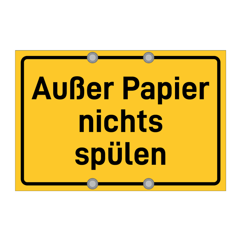 Außer Papier nichts spülen
