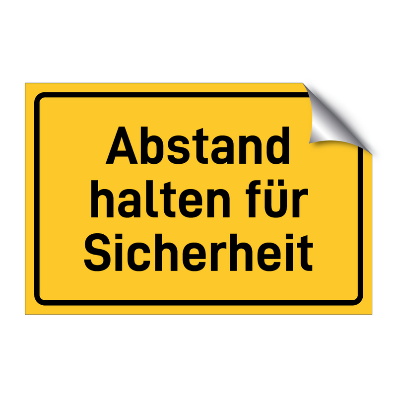 Abstand halten für Sicherheit