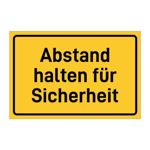 Abstand halten für Sicherheit