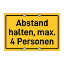 Abstand halten, max. 4 Personen