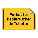 Verbot für Papiertücher in Toilette & Verbot für Papiertücher in Toilette