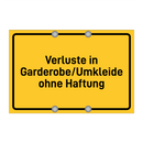 Verluste in Garderobe/Umkleide ohne Haftung & Verluste in Garderobe/Umkleide ohne Haftung