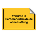 Verluste in Garderobe/Umkleide ohne Haftung & Verluste in Garderobe/Umkleide ohne Haftung