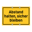 Abstand halten, sicher bleiben