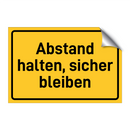 Abstand halten, sicher bleiben