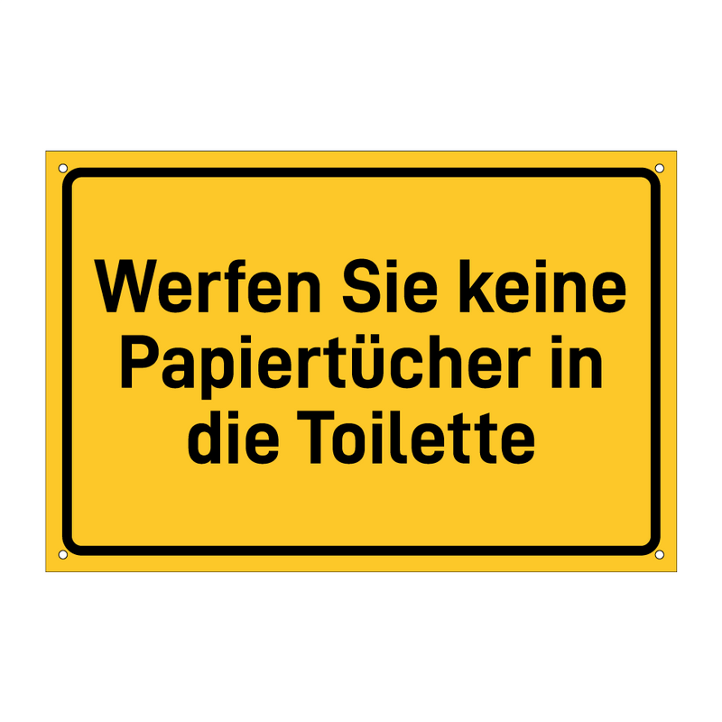 Werfen Sie keine Papiertücher in die Toilette & Werfen Sie keine Papiertücher in die Toilette