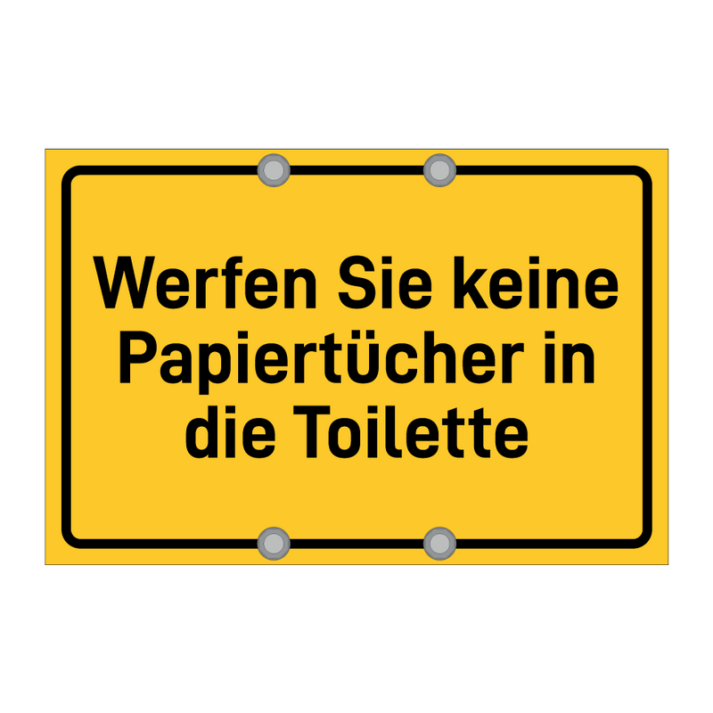 Werfen Sie keine Papiertücher in die Toilette & Werfen Sie keine Papiertücher in die Toilette