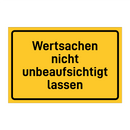 Wertsachen nicht unbeaufsichtigt lassen & Wertsachen nicht unbeaufsichtigt lassen