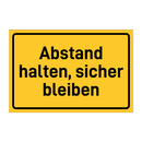 Abstand halten, sicher bleiben