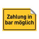 Zahlung in bar möglich & Zahlung in bar möglich