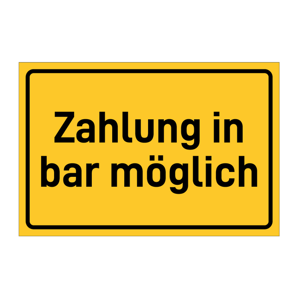 Zahlung in bar möglich & Zahlung in bar möglich & Zahlung in bar möglich
