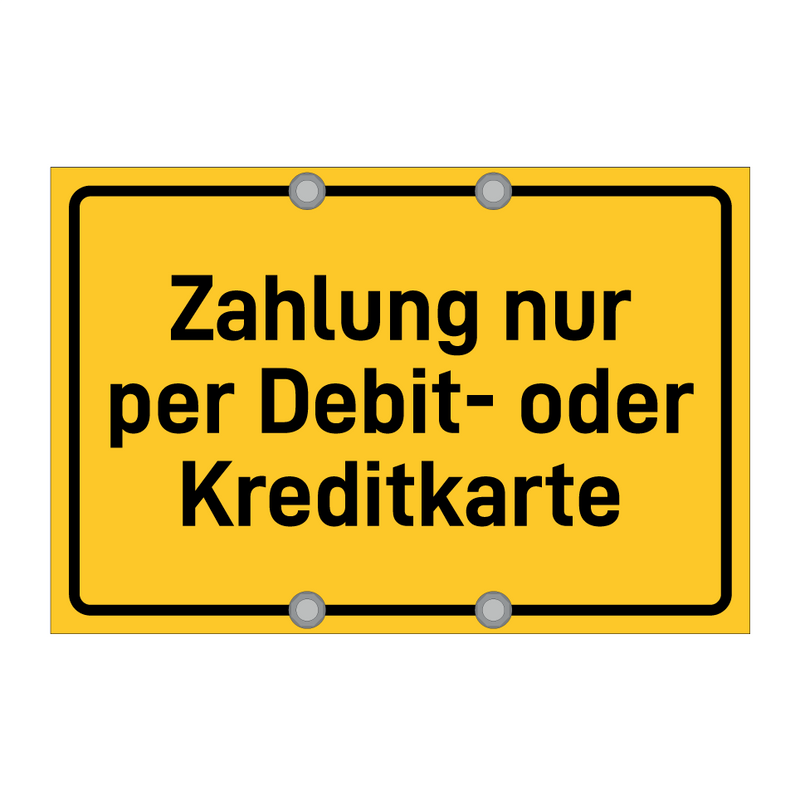 Zahlung nur per Debit- oder Kreditkarte & Zahlung nur per Debit- oder Kreditkarte