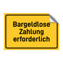 Bargeldlose Zahlung erforderlich