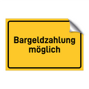 Bargeldzahlung möglich