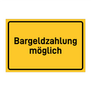 Bargeldzahlung möglich