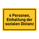 4 Personen, Einhaltung der sozialen Distanz & 4 Personen, Einhaltung der sozialen Distanz