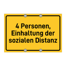 4 Personen, Einhaltung der sozialen Distanz & 4 Personen, Einhaltung der sozialen Distanz