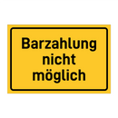 Barzahlung nicht möglich