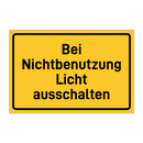 Bei Nichtbenutzung Licht ausschalten