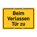 Beim Verlassen Tür zu