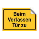 Beim Verlassen Tür zu