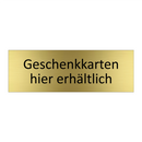 Geschenkkarten hier erhältlich