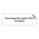 Dieselabgasflüssigkeit (DEF) verfügbar