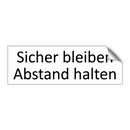 Sicher bleiben Abstand halten