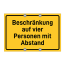 Beschränkung auf vier Personen mit Abstand