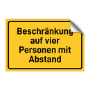 Beschränkung auf vier Personen mit Abstand