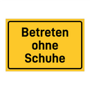 Betreten ohne Schuhe