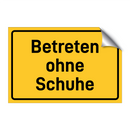 Betreten ohne Schuhe