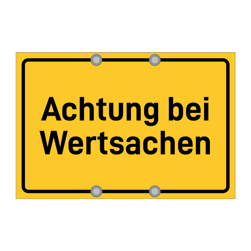Achtung bei Wertsachen