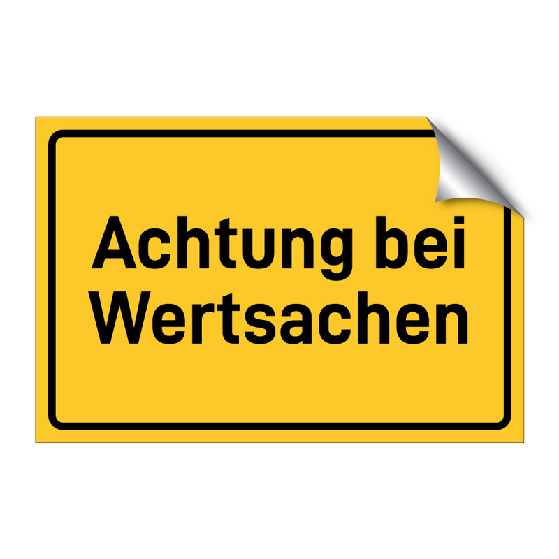 Achtung bei Wertsachen