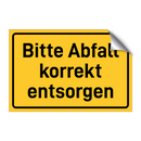 Bitte Abfall korrekt entsorgen